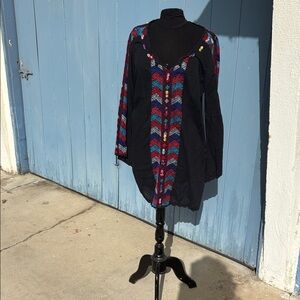 Free People Multicolor embroidered Long Sleeve Dress/Tunic/Cover-Up